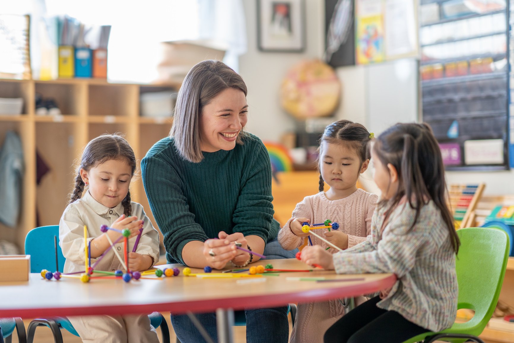 Kindergarten Students with Their Teacher